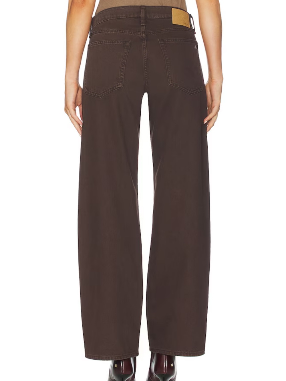 Rag & Bone Saige Low Rise Relaxed Straight Full Jeans Dark Brown Women Size 26 - Picture 5 of 14